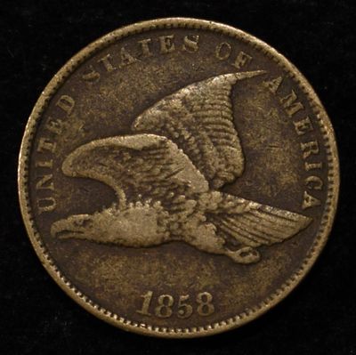 1858 FLYING EAGLE CENT VF/XF. CHECK OUT OUR UPCOMING AUCTIONS ESTIMATE $130 - $150.