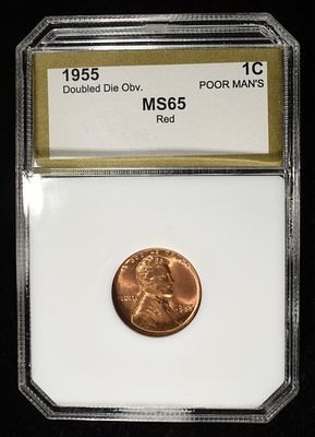 1955 "POOR MAN'S DOUBLE DIE" LINCOLN PCI GEM BU RD. TOP RATED AUCTION HOUSE ESTIMATE $100 - $150.