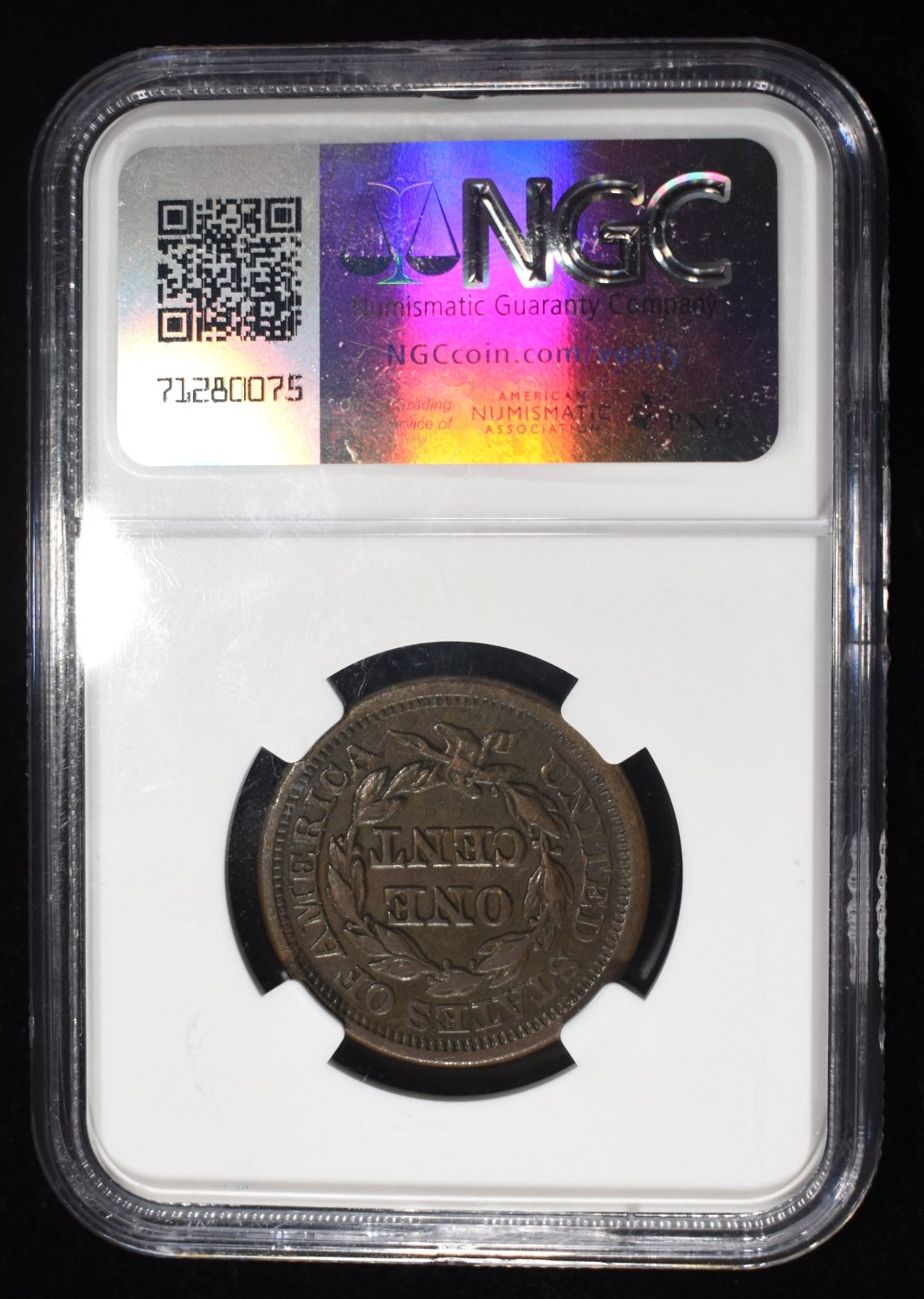 1855 UPRIGHT 55 LARGE CNT NGC AU DETAILS