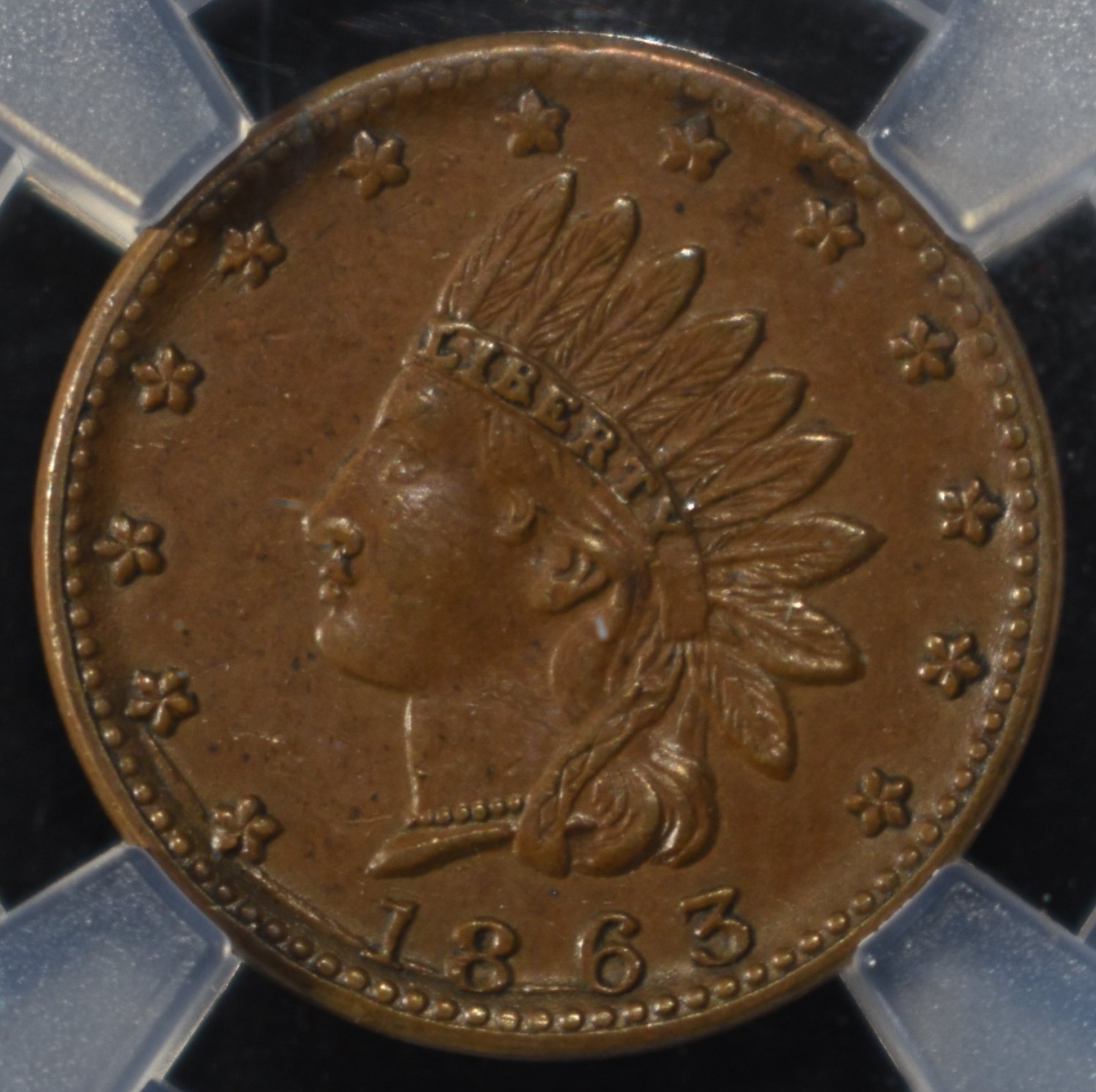 1863 CIVIL WAR TOKEN NGC MS62 BN
