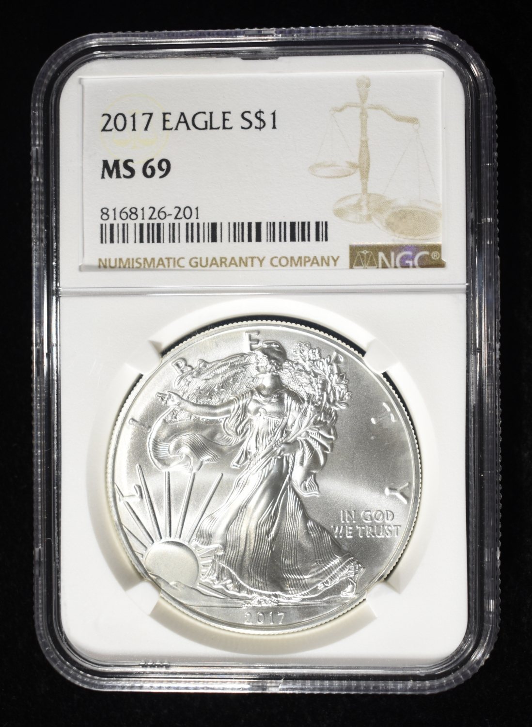 2017 AMERICAN SILVER EAGLE NGC MS69