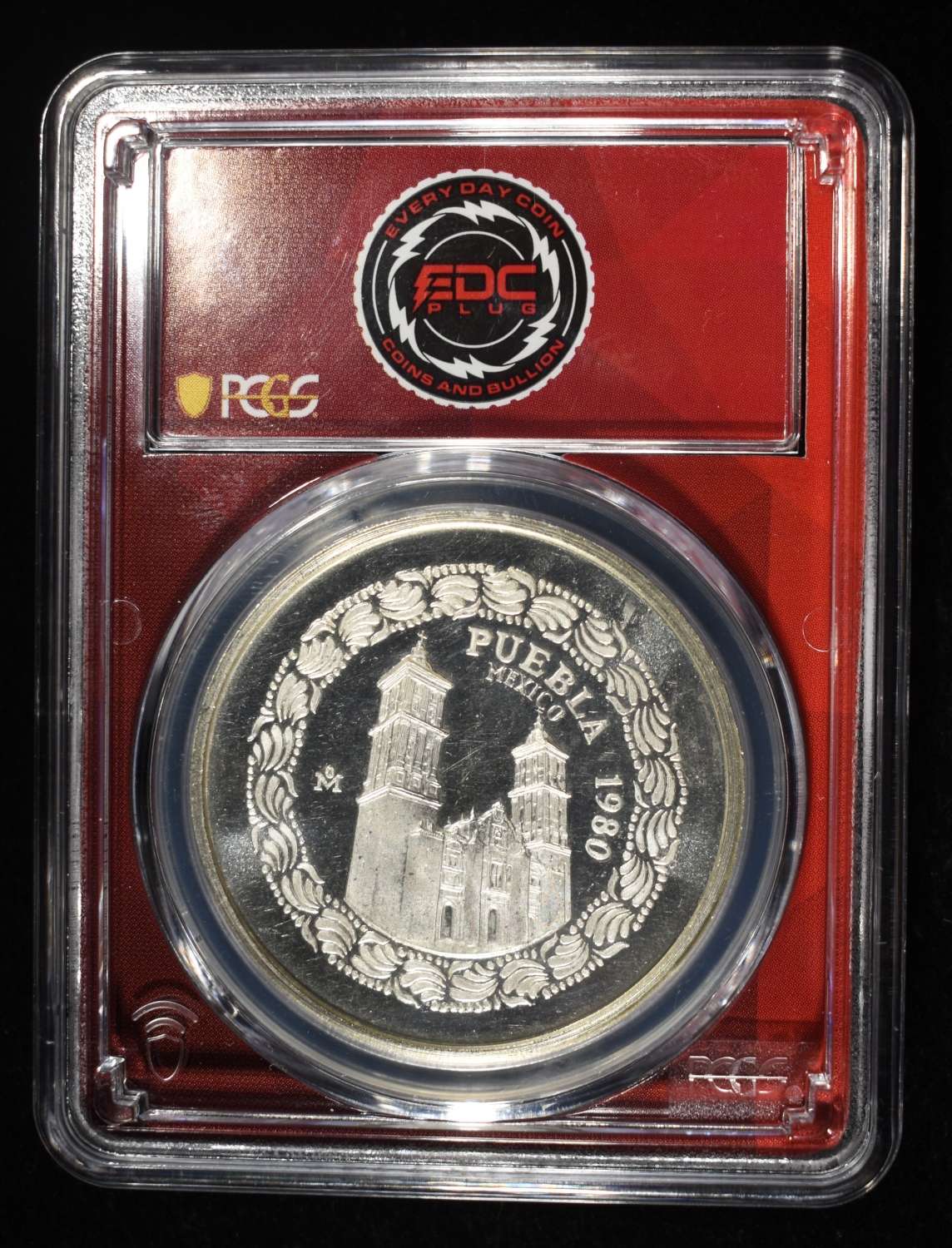 1980-MO MEXICO SILVER PUEBLA 2ND DRAW PCGS MS-65