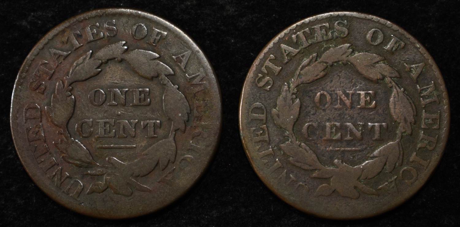 1826 & 1827 CORONET HEAD LARGE CENTS