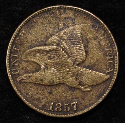 1857 FLYING EAGLE CENT. WEEKLY COIN & CURRENCY AUCTIONS ESTIMATE $75 - $100.