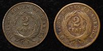 1864 & 1865 2-CENT PIECES. CHECK OUT OUR UPCOMING AUCTIONS ESTIMATE $80 - $120.Image - 1