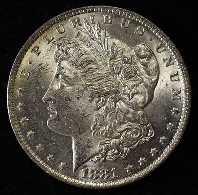 1881-O MORGAN DOLLAR BU. WEEKLY COIN & CURRENCY AUCTIONS ESTIMATE $100 - $130.