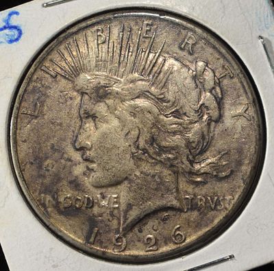 1926-S PEACE DOLLAR. TOP RATED AUCTION HOUSE ESTIMATE $90 - $130.