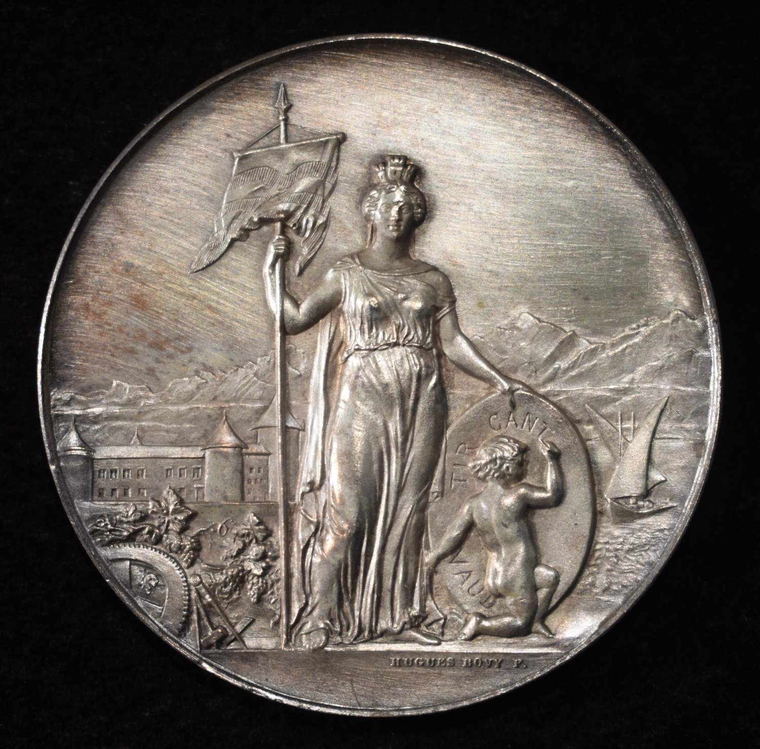 1891 SWISS SHOOTING MEDAL SILVER VAUD MORGES