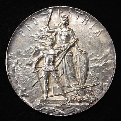 1894 SWISS SHOOTING MEDAL LUZERN SCARCE. BID WITH SILVER CITY AUCTIONS ESTIMATE $500 - $600.