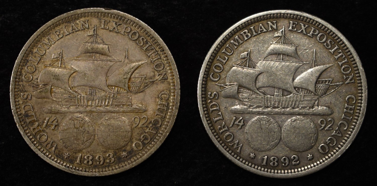 1892 & 1893 50C COMMEM COLUMBIAN EXPOSITION