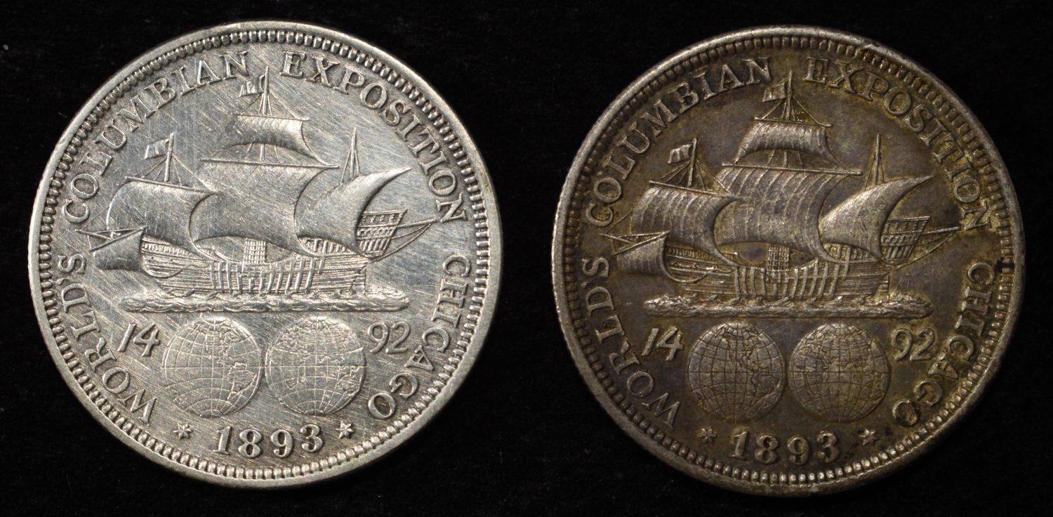 (2) 1893 50C COMMEM COLUMBIAN EXPOSITION