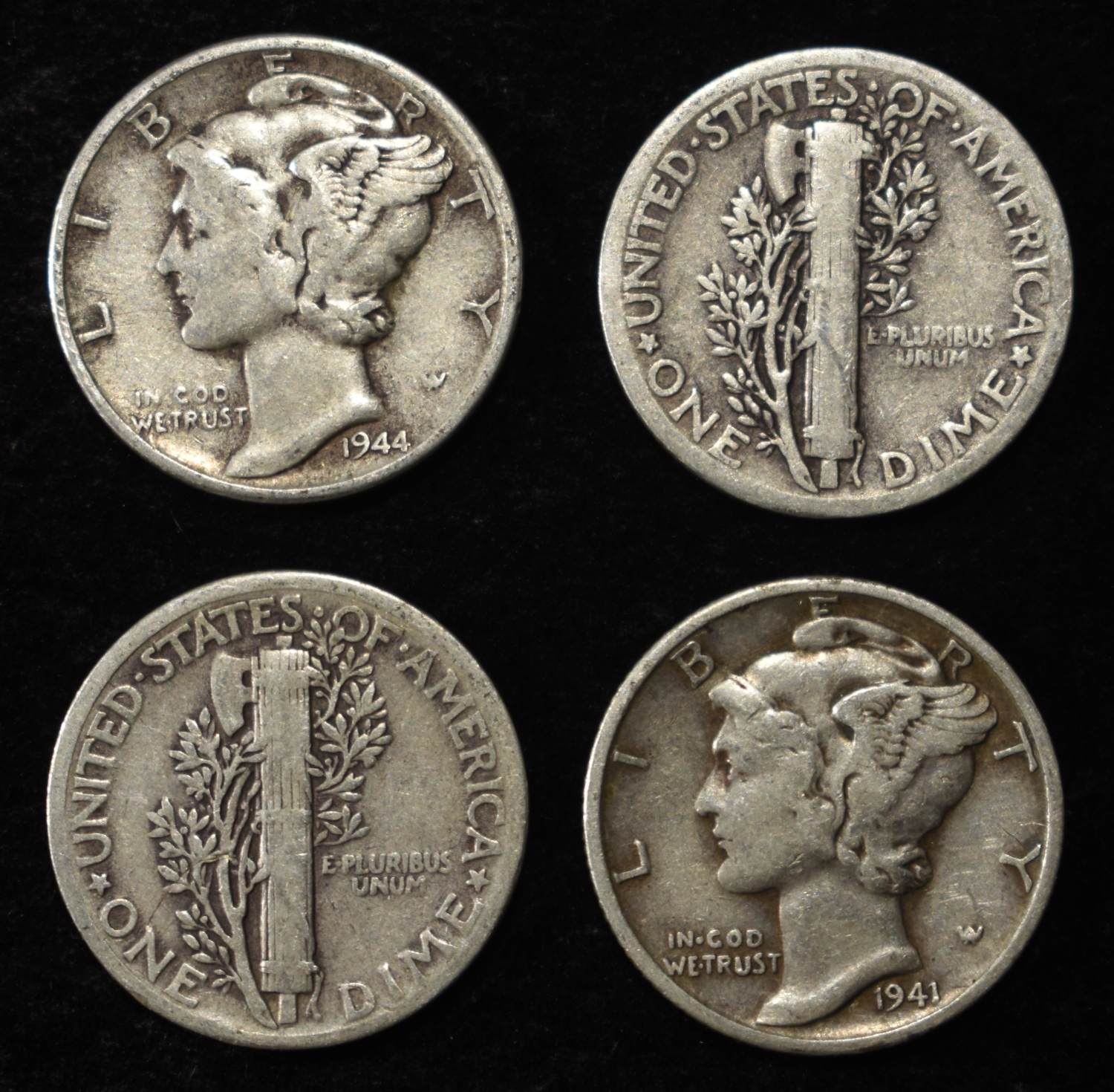(50) 90% SILVER MERCURY DIMES