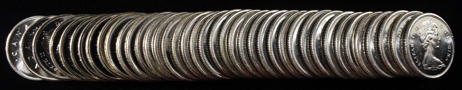 (39) 50% SILVER CANADIAN 25C