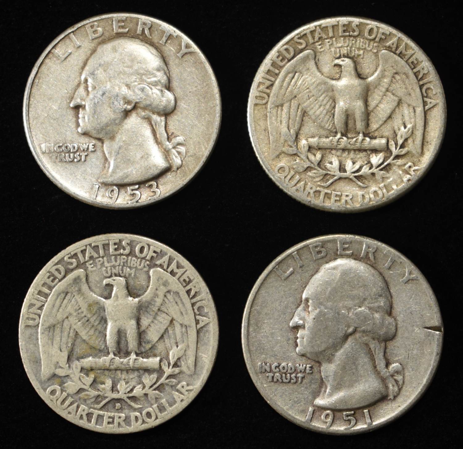 (20) 90% SILVER WASHINGTON QUARTERS