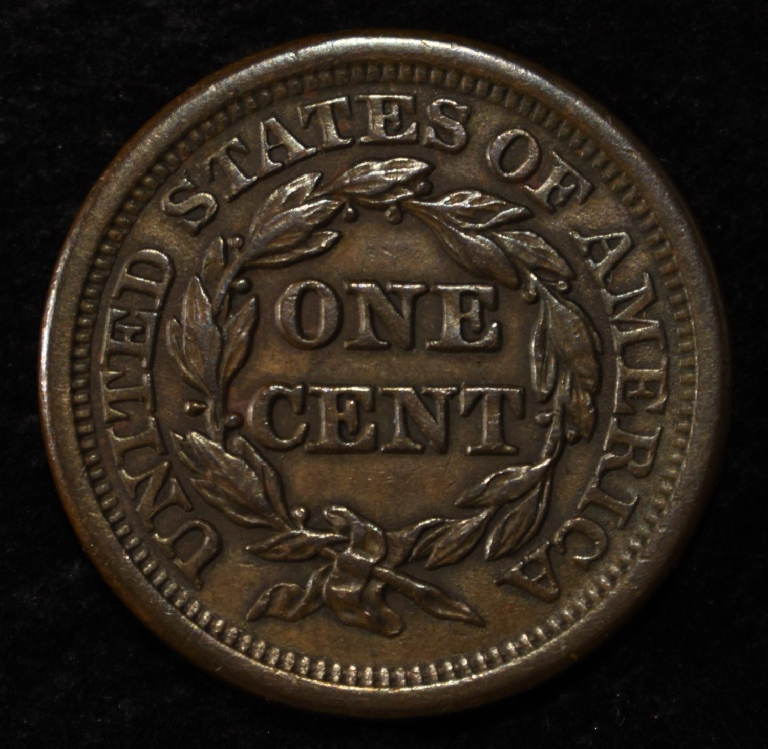 1849 BRAIDED LARGE CENT CH AU/UNC