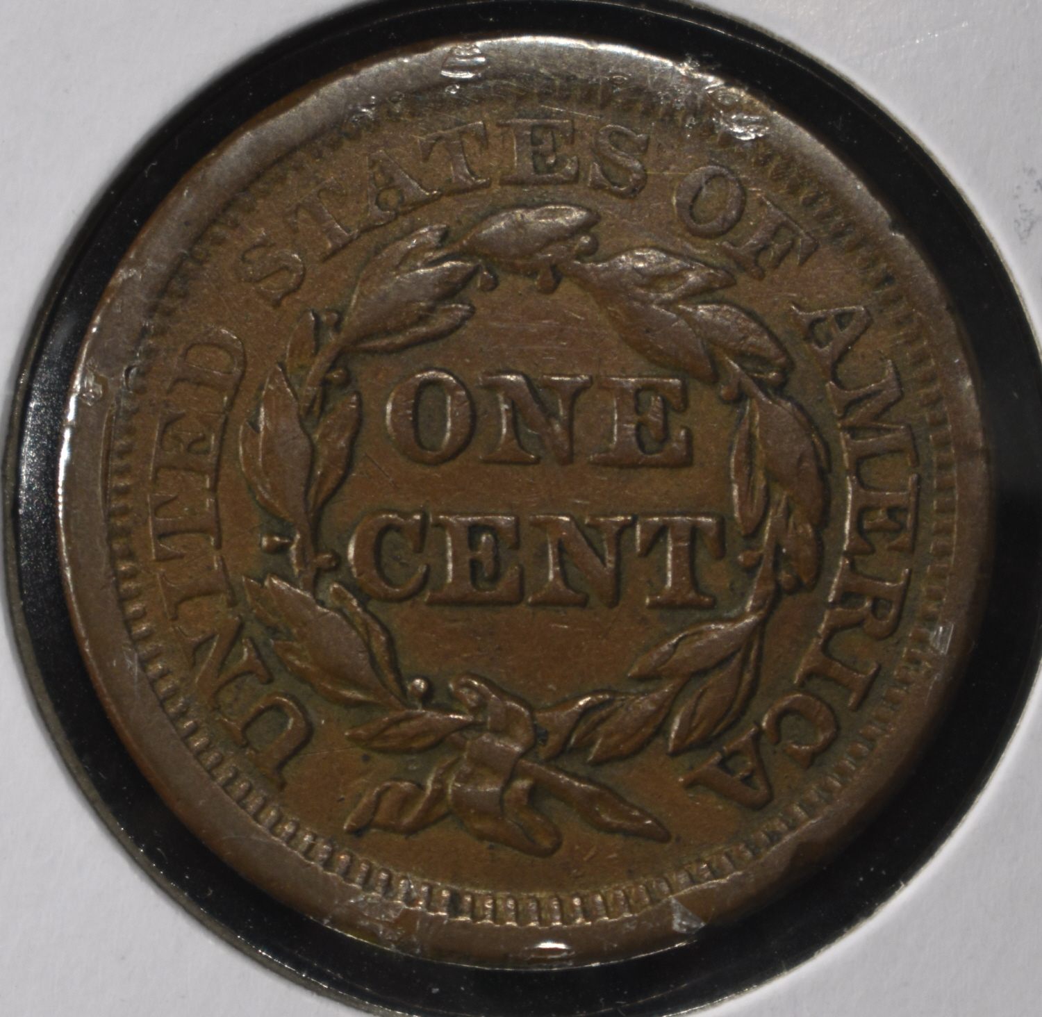 1857 LARGE DATE BRAIDED HAIR LARGE CENT XF