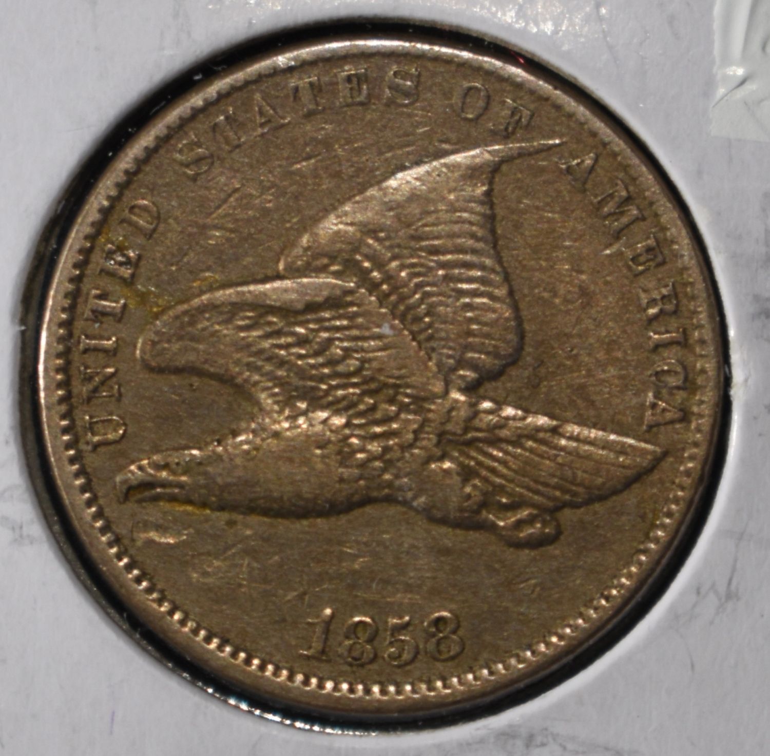 1858 SL FLYING EAGLE CENT XF
