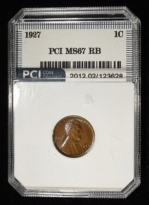 1927 WHEAT CENT PCI SUPERB GEM BU RB. LEADERS IN ON-LINE AUCTIONS ESTIMATE $160 - $210.