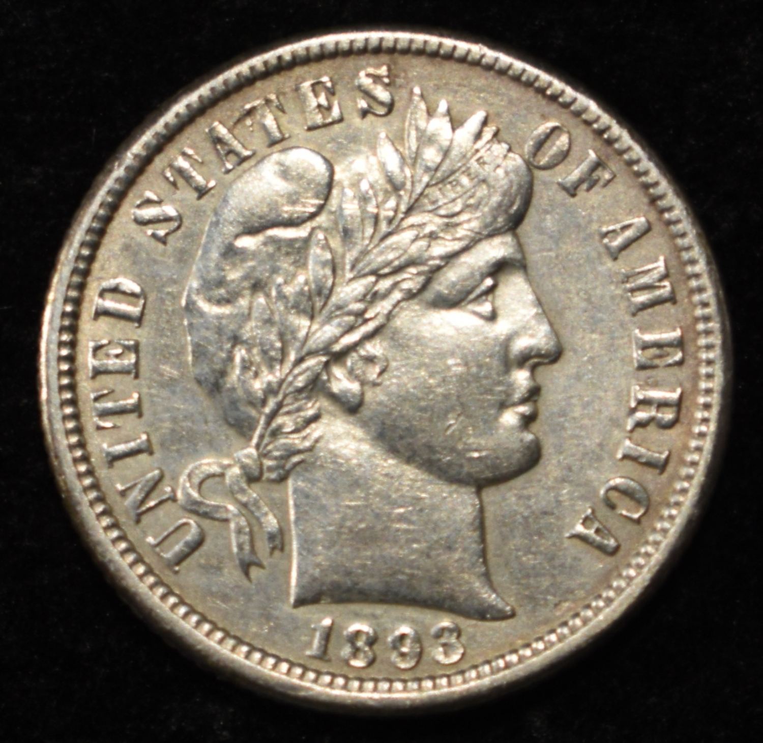 1893-O BARBER DIME NICE UNC LIGHT OLD CLEANING