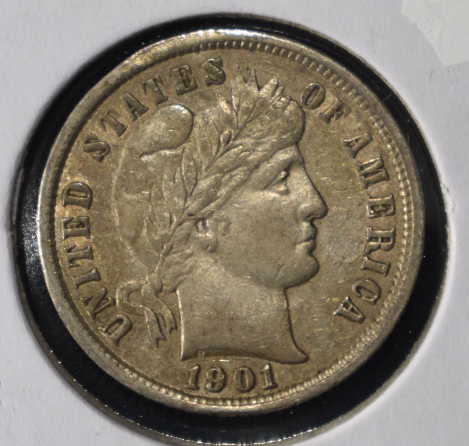 1901 BARBER DIME CH AU
