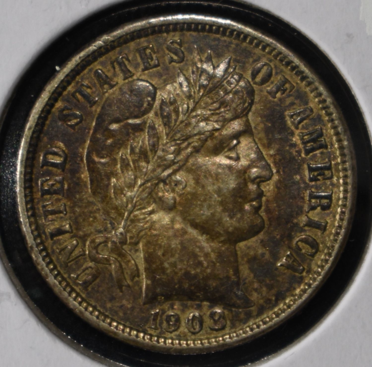 1908-D BARBER DIME NICE ORIG UNC