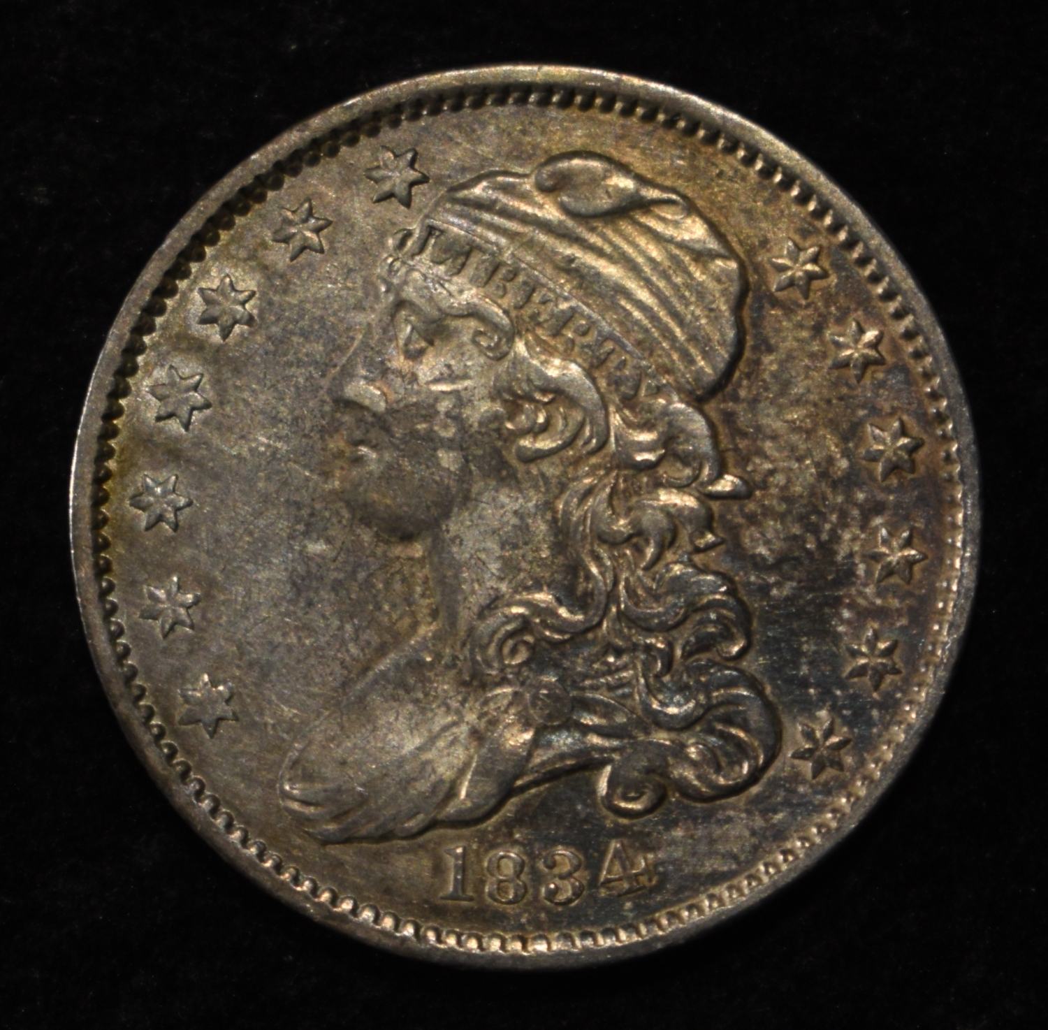1834 BUST QUARTER AU