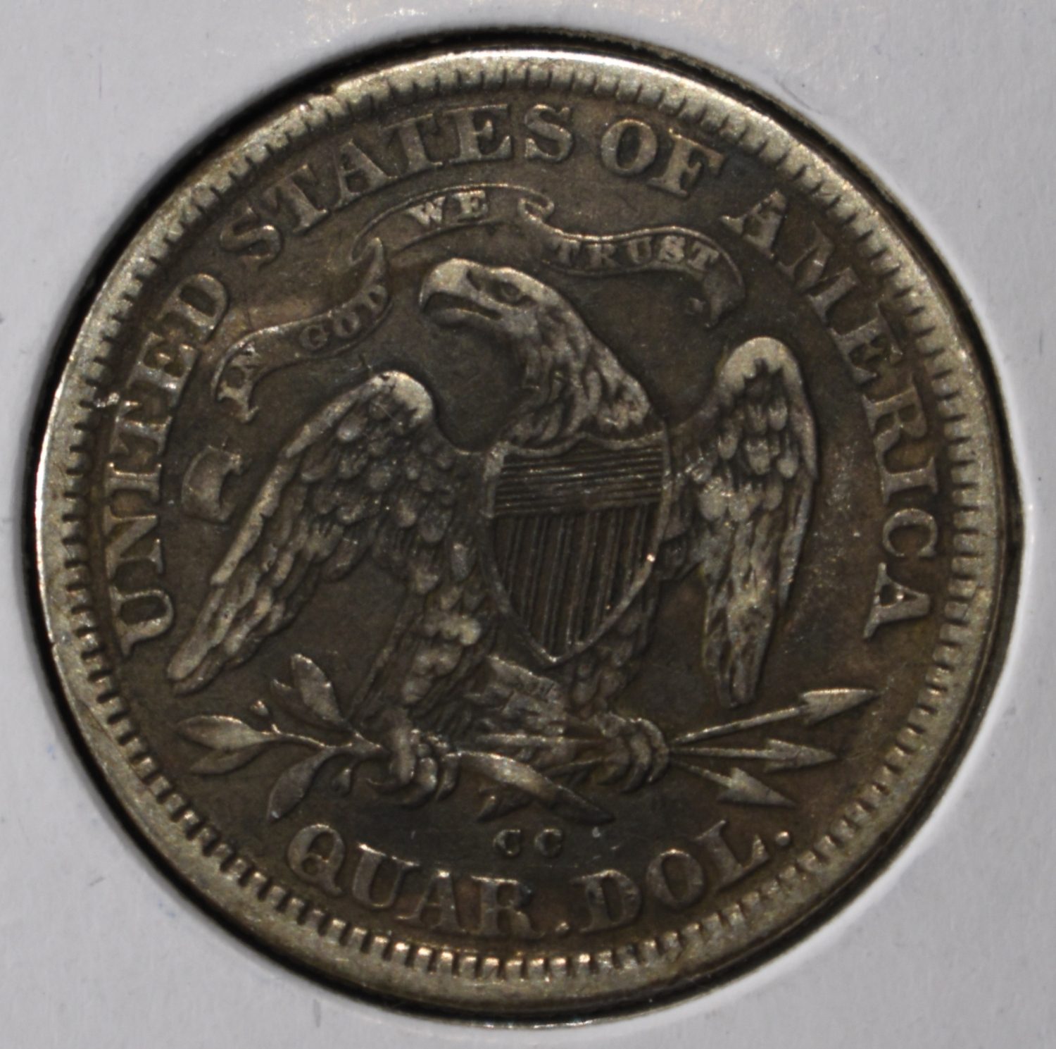 1876-CC LIBERTY SEATED QUARTER XF