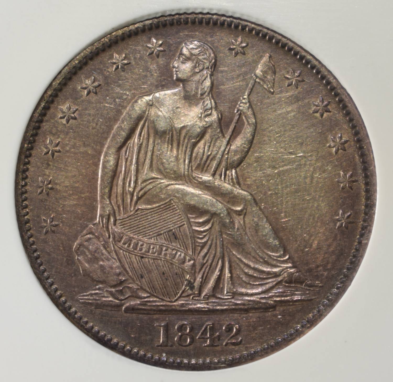 1842-O REV 42 LIBERTY SEATED 50C PCI AU/BU