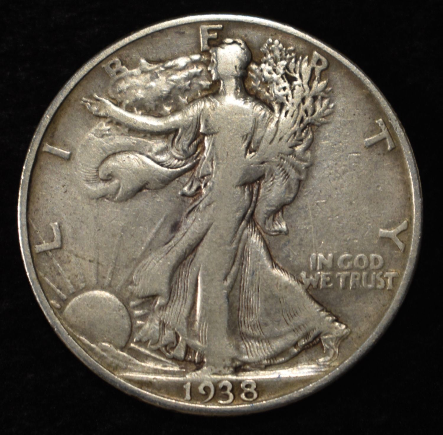 1938-D WALKING LIBERTY HALF DOLLAR XF