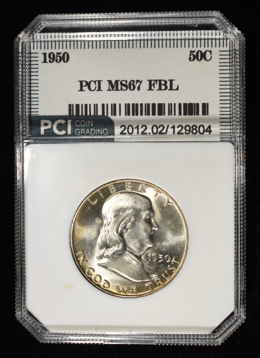 1950 FRANKLIN HALF DOLLAR PCI SUPERB GEM BU FBL