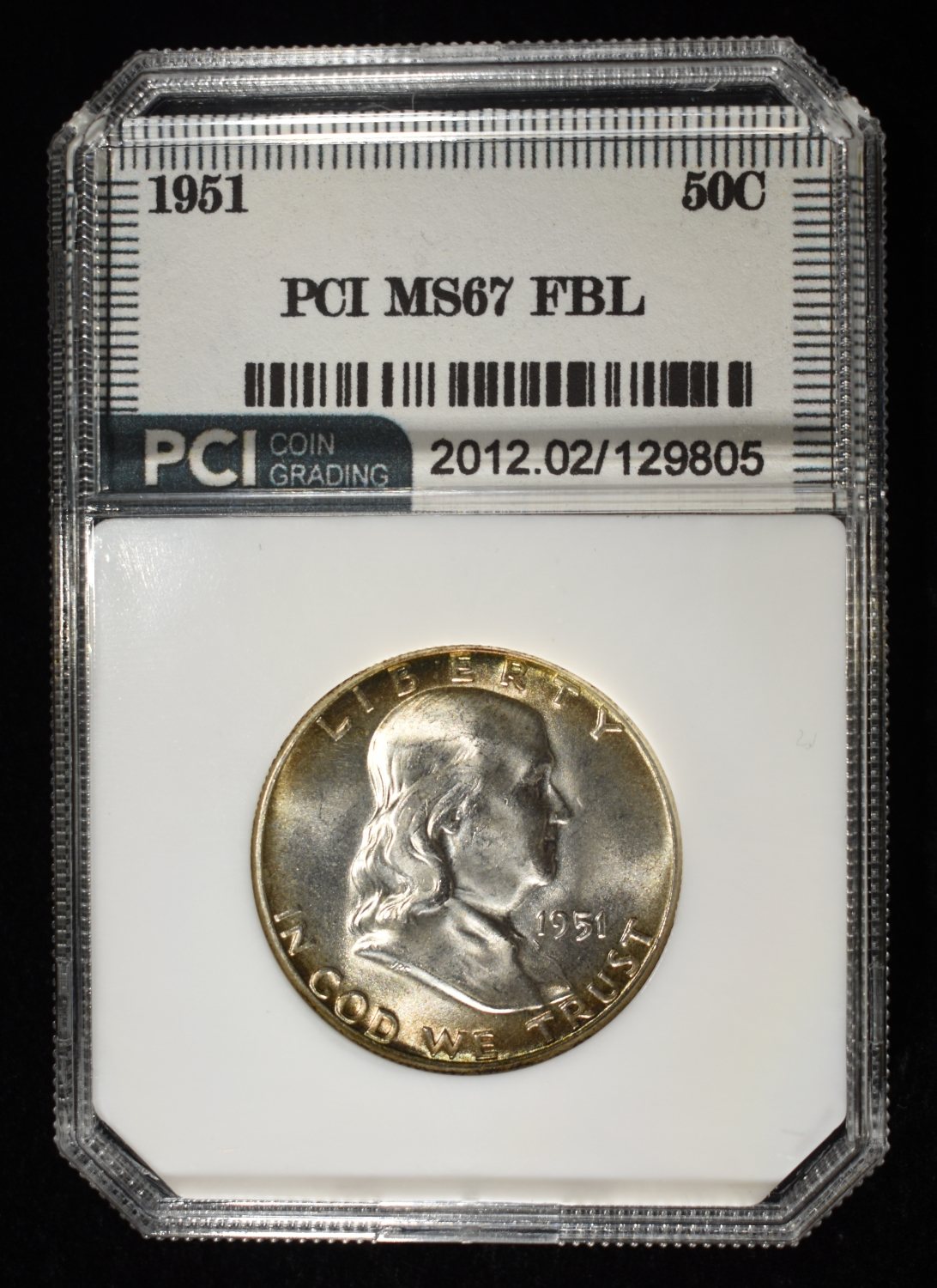 1951 FRANKLIN HALF DOLLAR PCI SUPERB GEM BU FBL