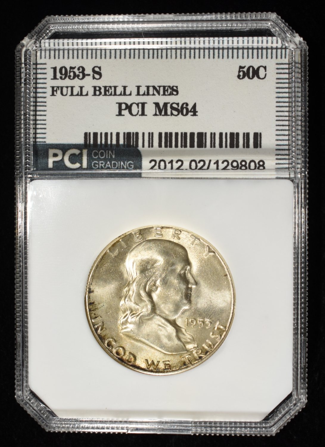 1953-S FRANKLIN HALF DOLLAR PCI CH/GEM BU FBL