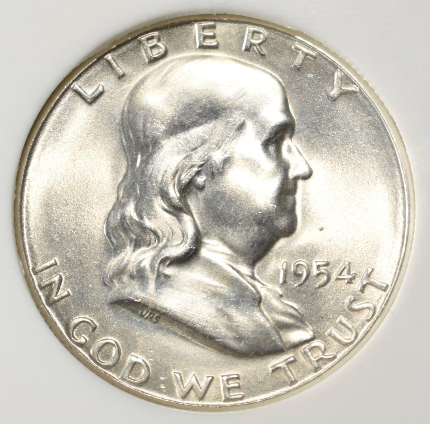 1954-S FRANKLIN HALF DOLLAR PCI SUPERB GEM BU FBL