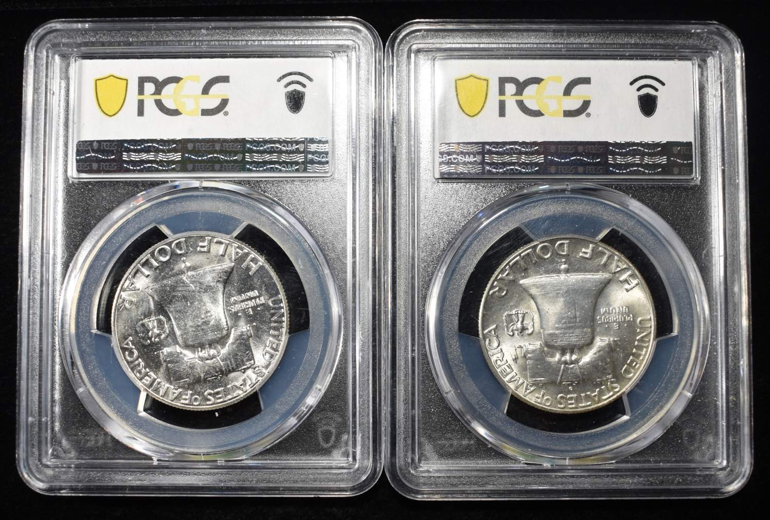 1963 & 1963-D FBL FRANKLIN 50C PCGS MS62 & MS64