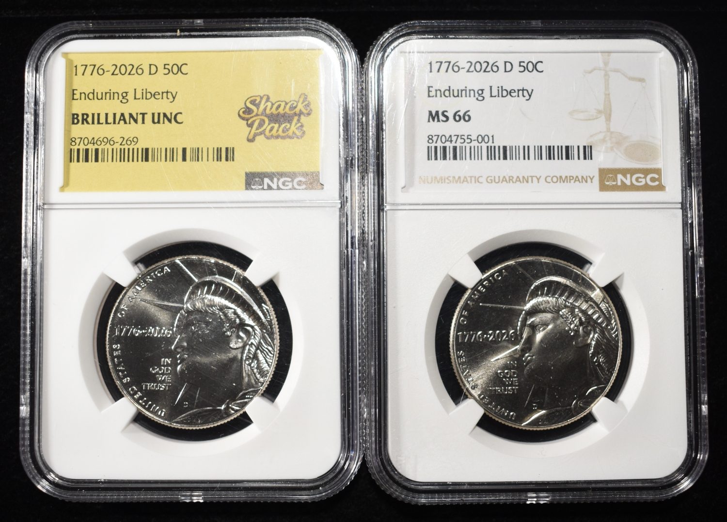 (2) 2026-D 50C ENDURING LIBERTY NGC BRILLIANT UNC