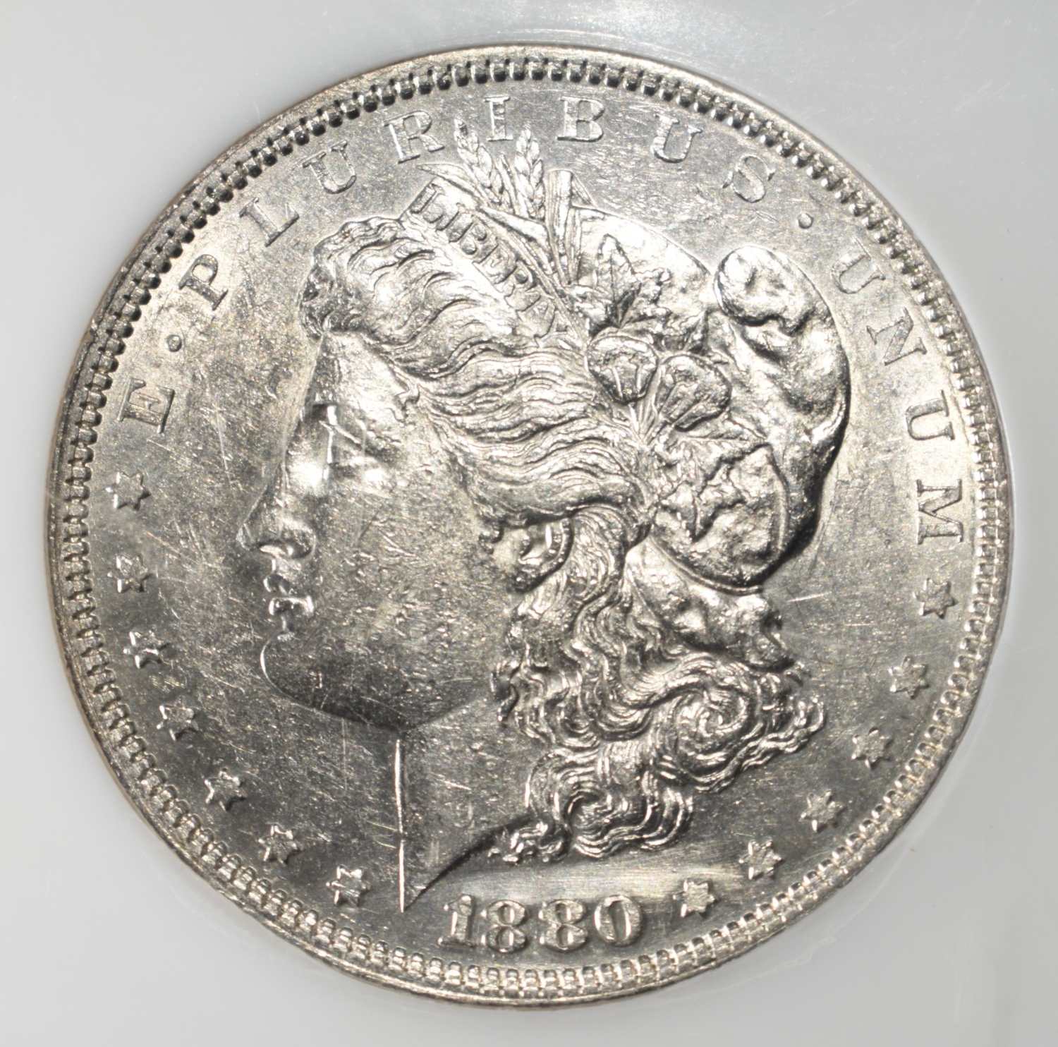 1880 8/7 MORGAN DOLLAR PCI AU CLEANED