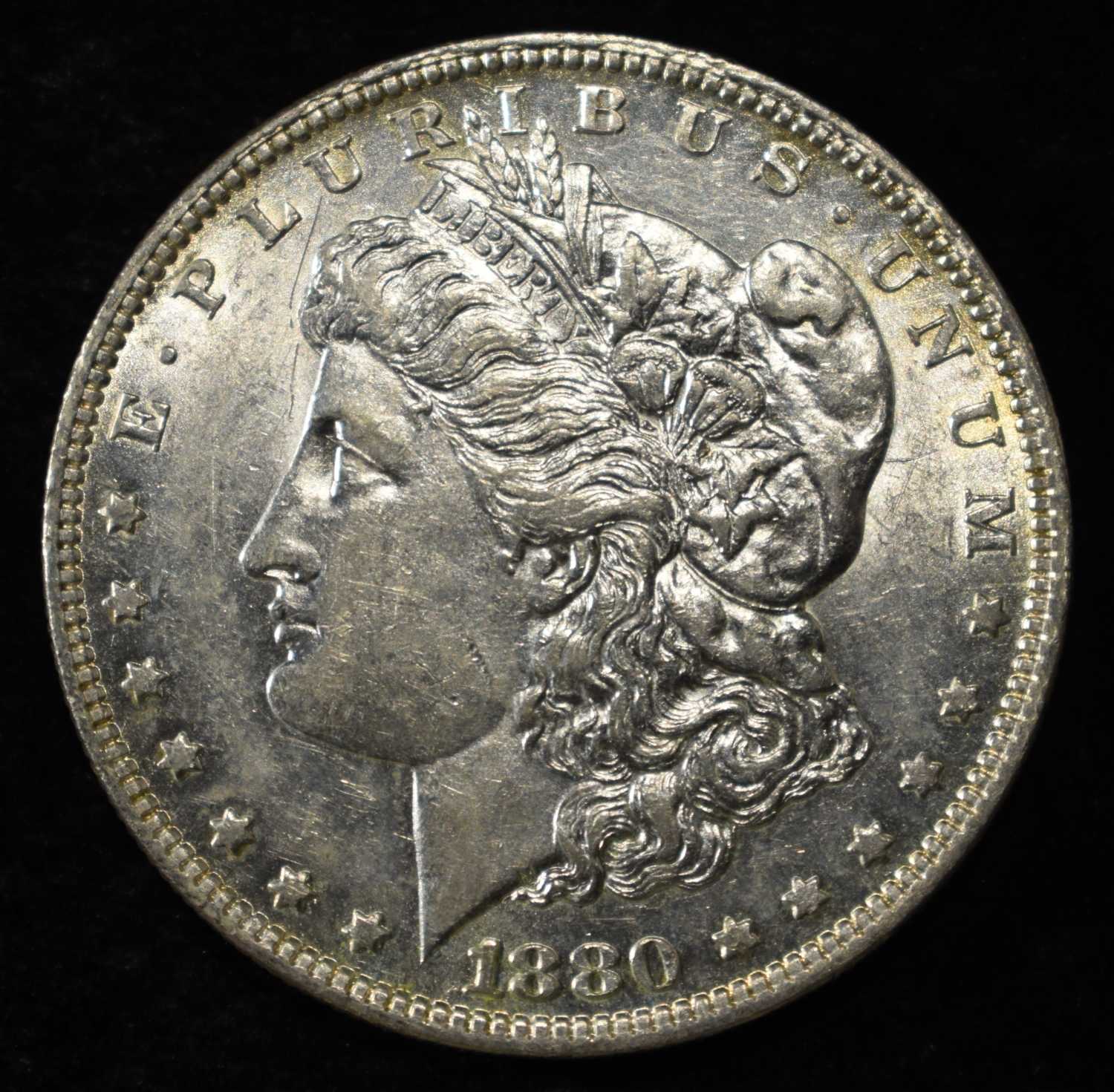 1880-O MORGAN DOLLAR AU