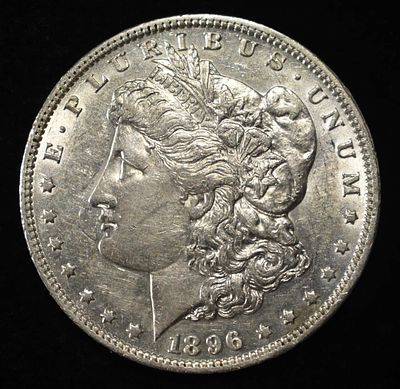 1896-O MORGAN DOLLAR AU/UNC LIGHT OLD CLEANING. TOP RATED AUCTION HOUSE ESTIMATE $525 - $625.
