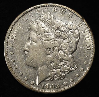 1903-S MORGAN DOLLAR XF/AU. WEEKLY COIN & CURRENCY AUCTIONS ESTIMATE $900 - $1000.