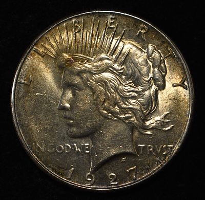 1927-S PEACE DOLLAR BU. WEEKLY COIN & CURRENCY AUCTIONS ESTIMATE $350 - $450.