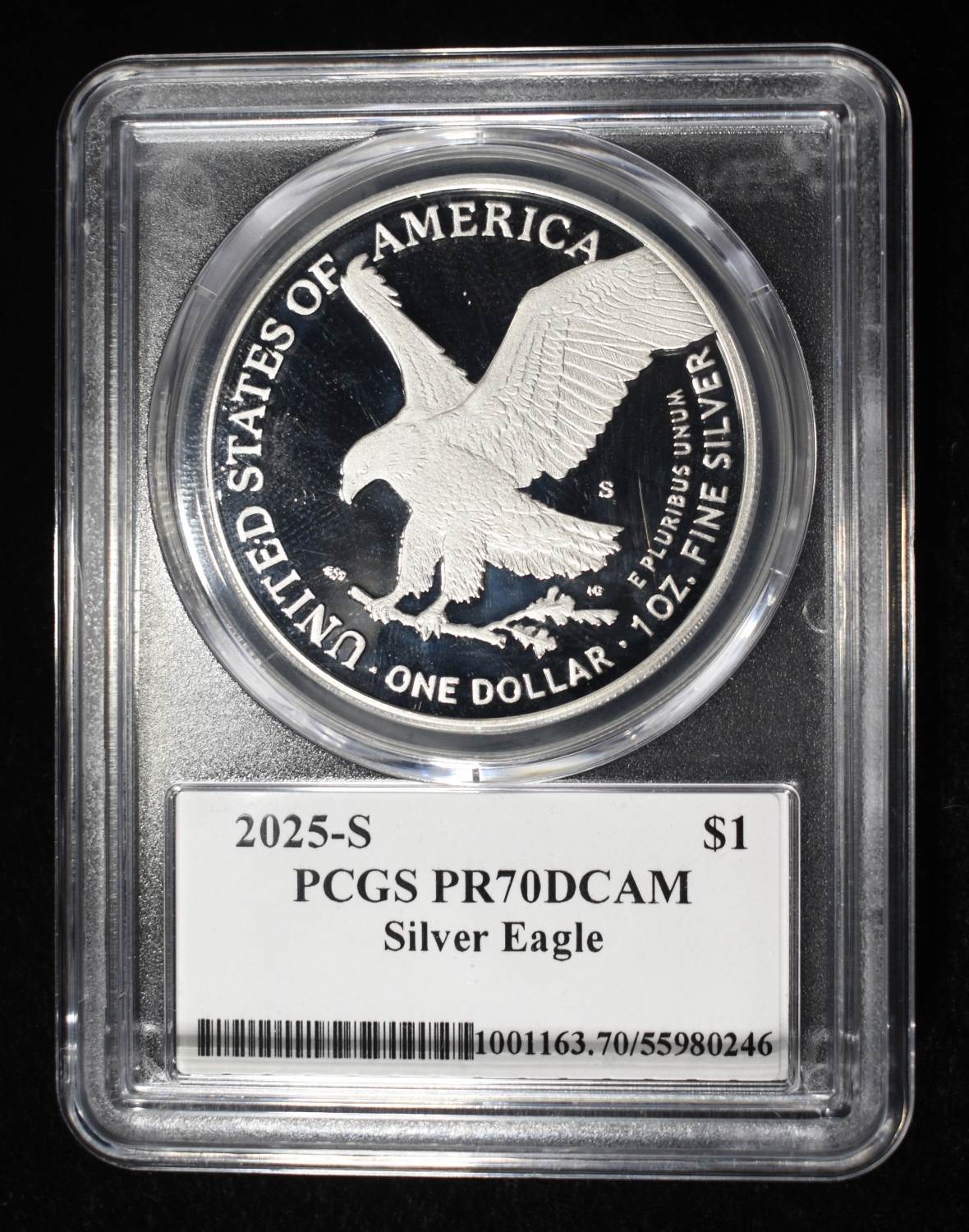 2025-S AMERICAN SILVER EAGLE PCGS PR70 DCAM