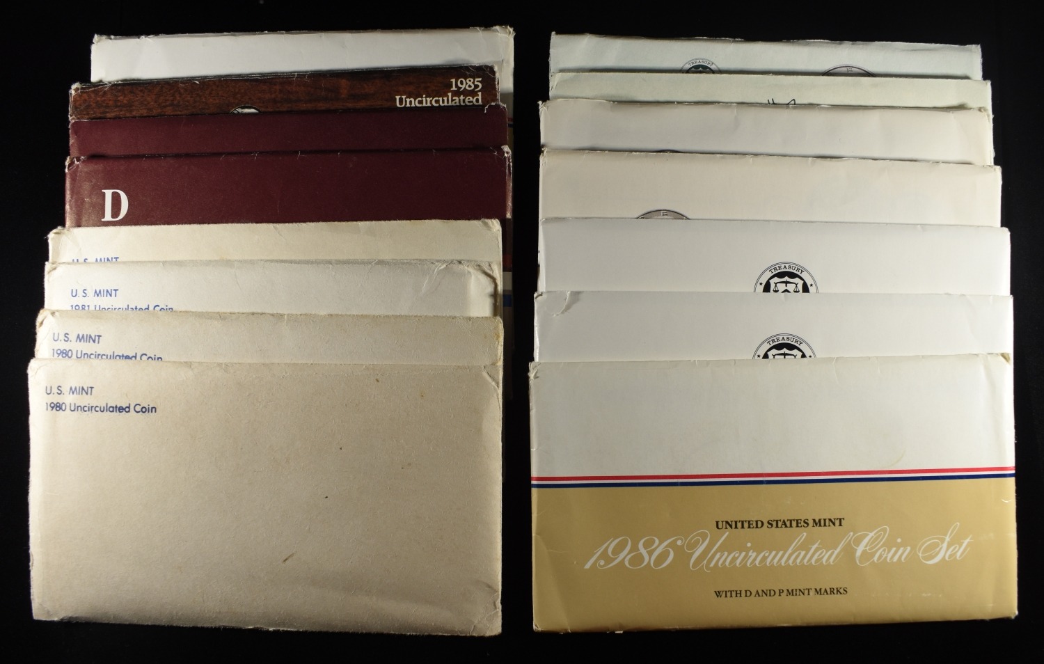 1985 & (2)80, 81, 84, 86, 87, 88 & 89 MINT SETS