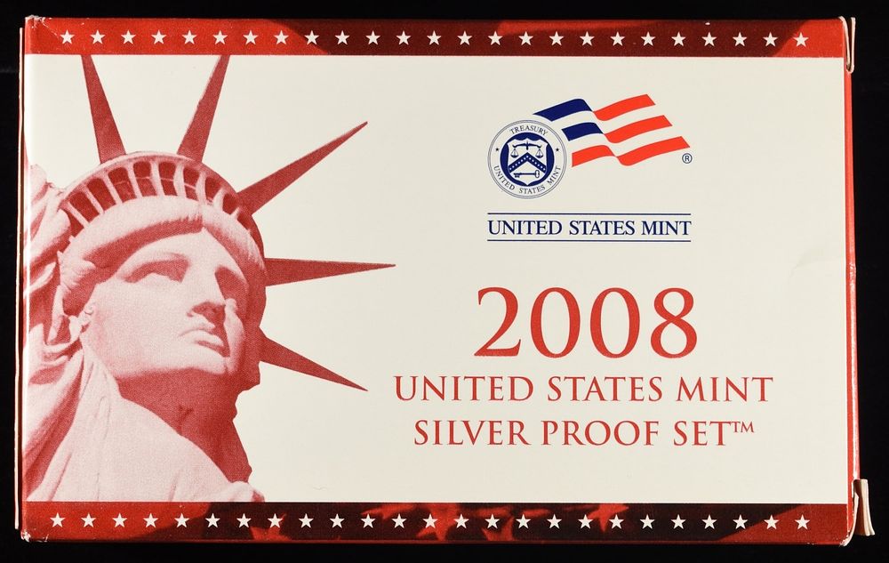 2008 SILVER PROOF SET. BID WITH SILVER CITY AUCTIONS ESTIMATE $160 - $210.