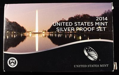 2014 US SILVER PROOF SET. TOP RATED AUCTION HOUSE ESTIMATE $150 - $200.