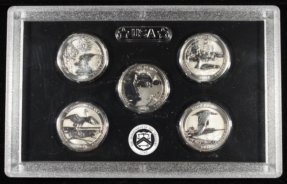 2018 SILVER QUARTER PROOF SET. WEEKLY COIN & CURRENCY AUCTIONS ESTIMATE $80 - $120.