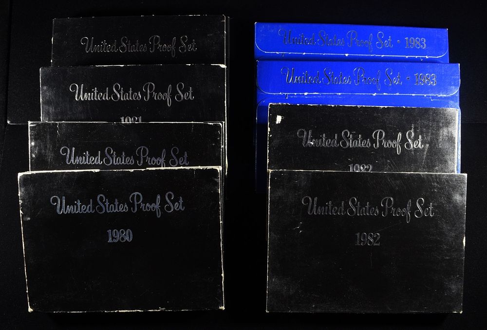 (2) 1980-1983 US PROOF SETS. BID WITH SILVER CITY AUCTIONS ESTIMATE $70 - $100.