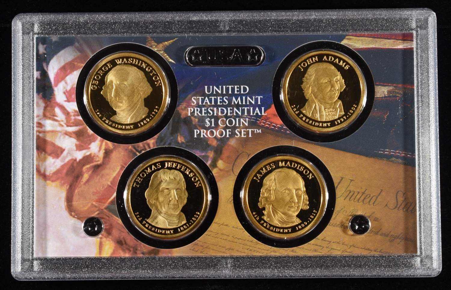 PRESIDENTAL $1 PROOF SETS (5) 2007 & (3) 2008