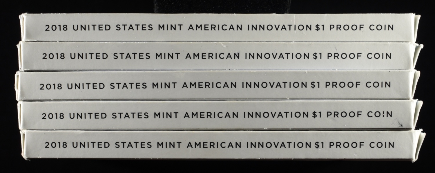 (5) 2018 AMERICAN INNOVATION $1 PROOF COIN