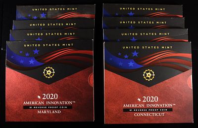 (2) 2020-CT, MA, MD & SC RO $1 INNOVATION. WEEKLY COIN & CURRENCY AUCTIONS ESTIMATE $110 - $160.