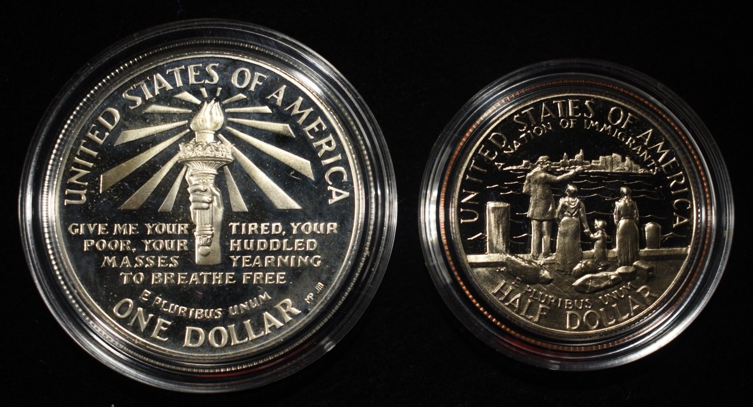1986 STATUE OF LIBERTY 2 COIN SET
